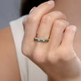 thumbnail image 3 of ANGARA Natural Round Emerald and Diamond Half Eternity Wedding Ring in 14K Rose Gold for Women (Size-2mm) | May Birthstone, Birthday, Anniversary, Jewelry Gift for Women | Natural Emerald Ring, 3 of 9