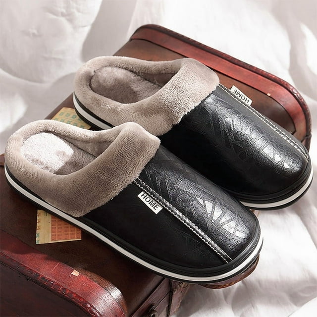Warm Waterproof Slippers for men Comfortable Non Slip Memory Foam Soft Living room Shoes Luxury High Quality
