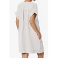 thumbnail image 4 of Robe Mini Babydoll en Gaze de Coton à Manches Courtes Col en V Décontractée pour Femmes, 4 of 7