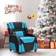 thumbnail image 5 of Gymax Gaming Recliner Sofa PU Leather Armchair for Kids Youth w/ Footrest Blue, 5 of 10