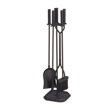 Minuteman International Contemporary 4 pc. Black Fireplace Tool Set