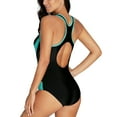 thumbnail image 3 of Attraco Women's One-piece Sports Swimsuit Color Block Water Aerobic Swimwear Bathing Suit, 3 of 5