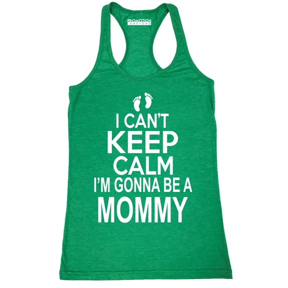 P&B I Can’t Keep Calm I'm Going to Be A Mommy Women's Tank Top, Heather Green, L