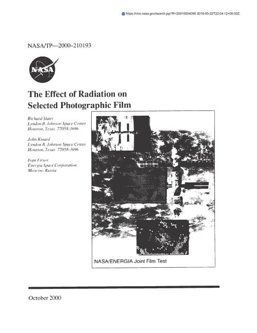 The Effect of Radiation on Selected Photographic Film (Paperback