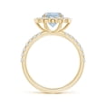 thumbnail image 2 of ANGARA Natural 1.12 ct Aquamarine Flower Ring with Diamond Accents in 14K Yellow Gold for Women (Size-7mm) | March Birthstone, Anniversary, Jewelry Gift for Women | Natural Aquamarine Ring, 2 of 9