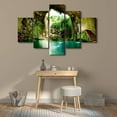 thumbnail image 4 of TISHIRON 5PCS Framed Waterfalls Theme Canvas Wall Art Set,60"x40" Green Tree Forest Nature Landscape Wall Canvas Art Decor, 4 of 7