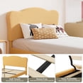 thumbnail image 4 of Yellow para niños tamaño individual cama frames: adjustable cabecero, sturdy wood slats, no necesita colchón base, fácil montaje, 4 of 7