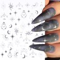 thumbnail image 2 of Pegatinas de Luna en relieve para uñas, accesorios de decoración de uñas con diseño de corazón estrellado geométrico, Estrella de oro y plata Gao Jinjia LED, 2 of 2