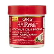 ORS HAIRepair RepairCoconut Oil and Baobab Anti-Breakage Conditioning Creme, Protein Rich Hair Strengthening Cream, (5.0 oz)
