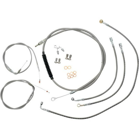 LA Choppers LA-8220KT-13 Cable/Brake Line Kit - 12-14in. Ape Hangers - Stainless Steel