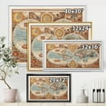 thumbnail image 4 of Designart 'Vintage Map of The World VIII' Vintage Framed Canvas Wall Art Print, 4 of 5