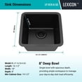 thumbnail image 6 of 16" x 18" Quartz Kitchen Sink, Single Bowl Sink, Drop-in Sink, Undermount Sink, Granite Kitchen Sink, Galaxy Black Kitchen Sink, Lexicon Platinum LP-1618-K-SO, 6 of 12