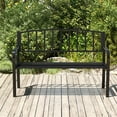 thumbnail image 4 of Gymax 50 Inches Garden Bench w/ Slatted Backrest & Curved Armrests for Porch, 4 of 10