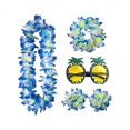 thumbnail image 1 of Conjunto De 2 Collares Hawaianos Para Disfraz De Playa Para Mujer, Vestido Elegante, Decoración, Diadema Azul, 1 of 8