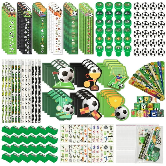 Suministros de cumpleaños para niños Party Favors Ulema, 216 unidades, con temática de fútbol