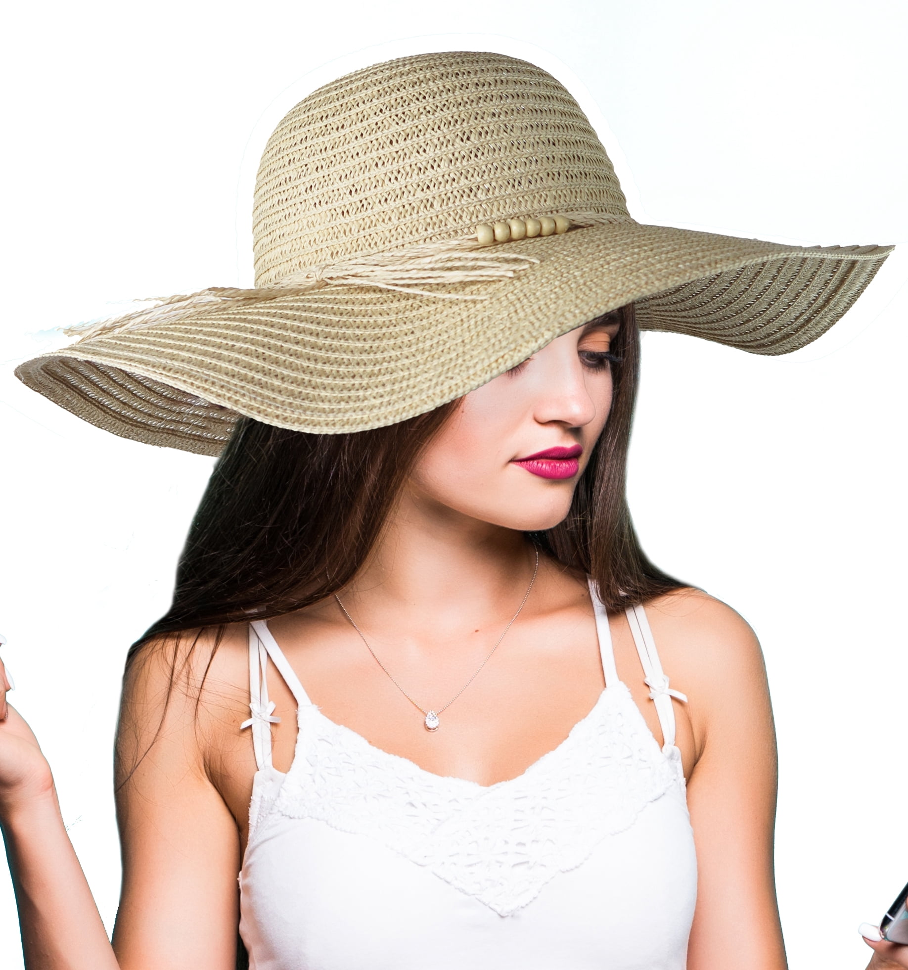 DEBRA WEITZNER Beach Straw Floppy Hat 