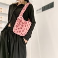 thumbnail image 5 of Bolso bandolera para mujer Umhä, bolso de hombro tipo axila, bolso rosa para mujer, lindo y esponjoso, para chicas universitarias, blanco, 5 of 5