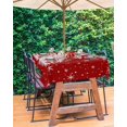 thumbnail image 4 of Christmas Tablecloth with Umbrella Hole and Zipper Christmas Tree Outdoor Tablecloths 52x70 Table Cloths Red Christmas Balls Snowflake Patio Table Cloth Cover for Holiday Party Yard Garden Cafe, 4 of 5