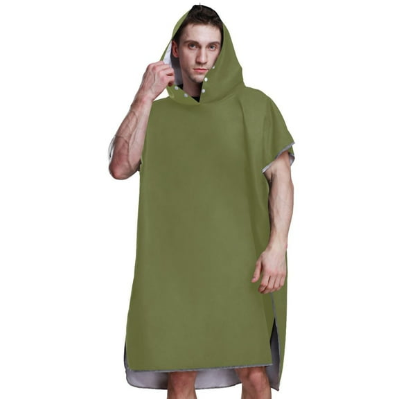 Hooded Beach Towel Adult Bath Poncho Towels Soft Absorbent Quick Dry for Surf Swim Pool Men Women Teens Olive Green