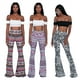 thumbnail image 3 of Pantalones ajustados acampanados de mujer con estampado de moda, pantalones de algodón puro, 3 of 6