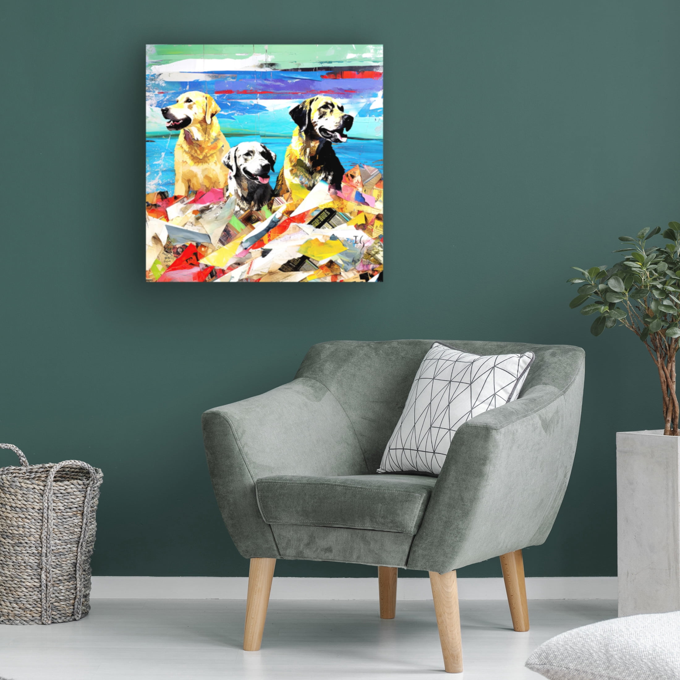 Canvas Wall Art - Ivan Guaderrama 'Joyful Journey of Three' Wall Art for Living Room, Bedroom, or Office Décor by Trademark Fine Art - 35 x 35 Inches