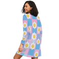 thumbnail image 2 of FORMRS Womens Long Sleeve Nightgowns Crew Neck Sleep Shirt Soft Pajamas Sizes S-3XL, Playful Daisy, 2 of 8
