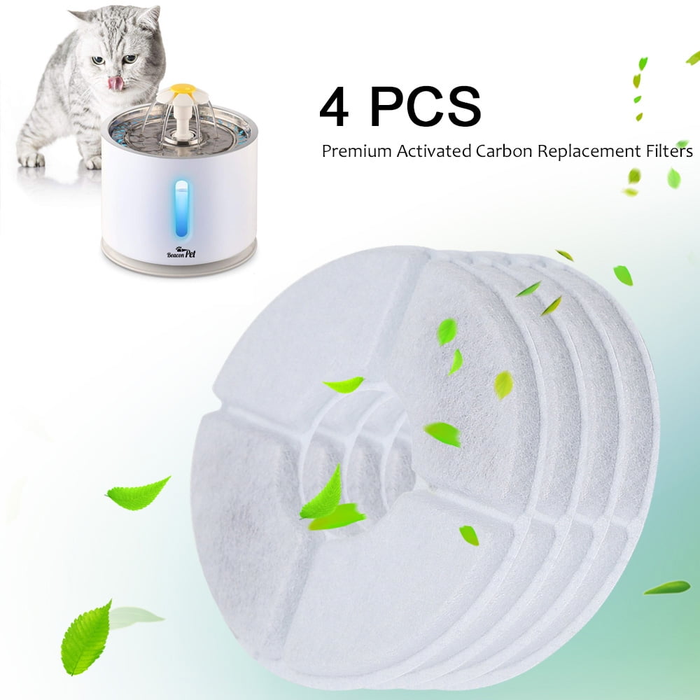 Water Fountain Drinking Bowl 4 Pcs Filters Replacement For Pet Dog Cat 