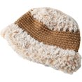 thumbnail image 6 of CoCopeaunts Reversible Bucket Hat for Women Plush and Knitted Fisherman Hat Retro Hundred Take Warm Ear Protection Basin Cap, 6 of 8