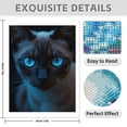 thumbnail image 3 of Diamond Art Kits for Adults - 5d Blue Eyed Cat Portrait Dark Background Diamond Painting for Adults, Diamond Art for Adults Beginners, Diamond Painting Kits for Adults for Home Wall Decor, 3 of 7