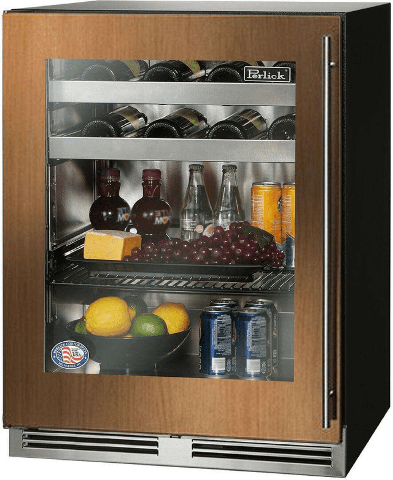 24" ADA-Compliant Beverage Center, 4.8 cu. ft., Wine Shelves, Pull-Out Shelf, Digital Control, Panel Ready-Glass, Left-Hand Door