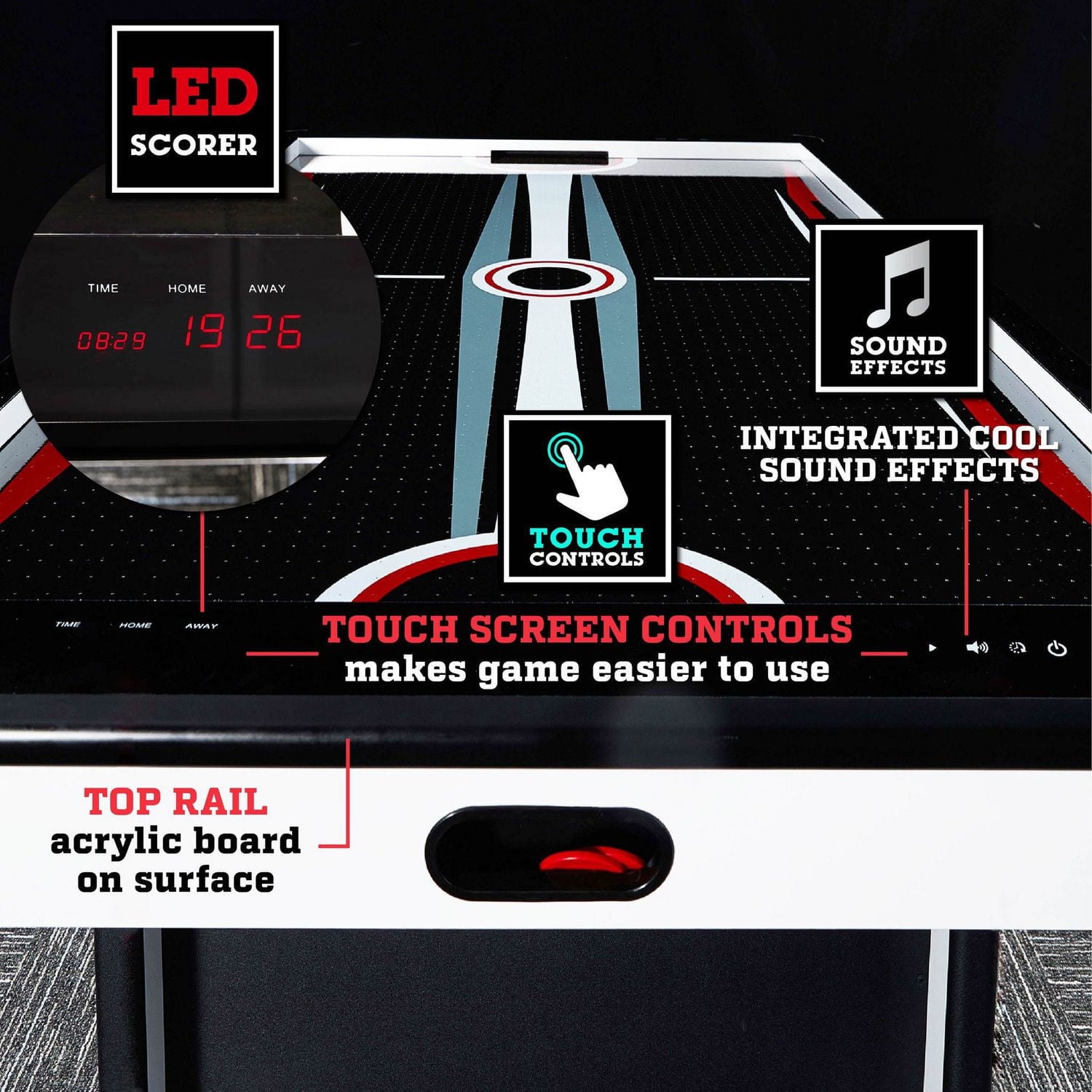 Table de Hockey Alimentée par l'Air de Qualité Supérieure de 84 Pouces d'ESPN avec l'écran Tactile à LED pour le Marquage