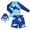 C152/Dark Blue197, variant on Rggeeun Child Boys Swimsuit Set 3Pc Cute Animal Print Color Block Design Long Sleeve Crew Neck Top & Elastic Waist Swim Trunks with Hat for Summer Water Surfing Stretchy Swim Wear,Blue,7-8 Years