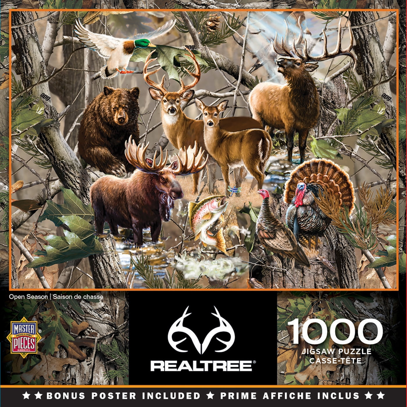 MasterPieces REALTREE Open Season - Wild Game Animals 1000 Piece Jigsaw  Puzzle by Dona Gelsinger 