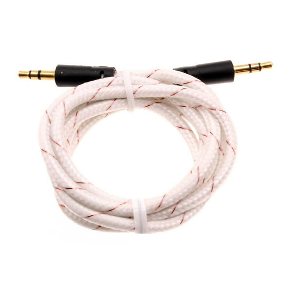 3.5mm Aux Cable For Verve Connect, ZMax 11 - Adapter Car Stereo Aux-in Audio Cord Speaker Jack Wire Braided White for Consumer Cellular Verve Connect, ZMax 11