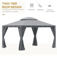 thumbnail image 4 of Outsunny Pavillon de Jardin 10 X 13 Pi à Deux Niveaux avec Rideau Gris, 4 of 10