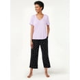 thumbnail image 2 of Joyspun Women's V-Neck Sleep T-Shirt, Sizes S to 3X, 2 of 5