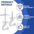 thumbnail image 3 of Uxcell Swag Hooks Heavy Duty Ceiling Hooks with Hardware Installation for Plants and Chandeliers Silver, 3 of 7