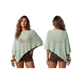 thumbnail image 2 of LMLYSoH Womens Knitted Ponchos Tops Shimmer Solid Shawl Wraps Comfortable Asymmetry Cape for Spring Summer, 2 of 9