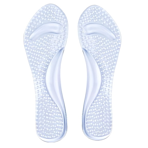 TELOLY Silicone Gel Orthopedic Insoles for Women High Heel Shoes, Flat Foot Arch Support Pads, Transparent Massage Insole