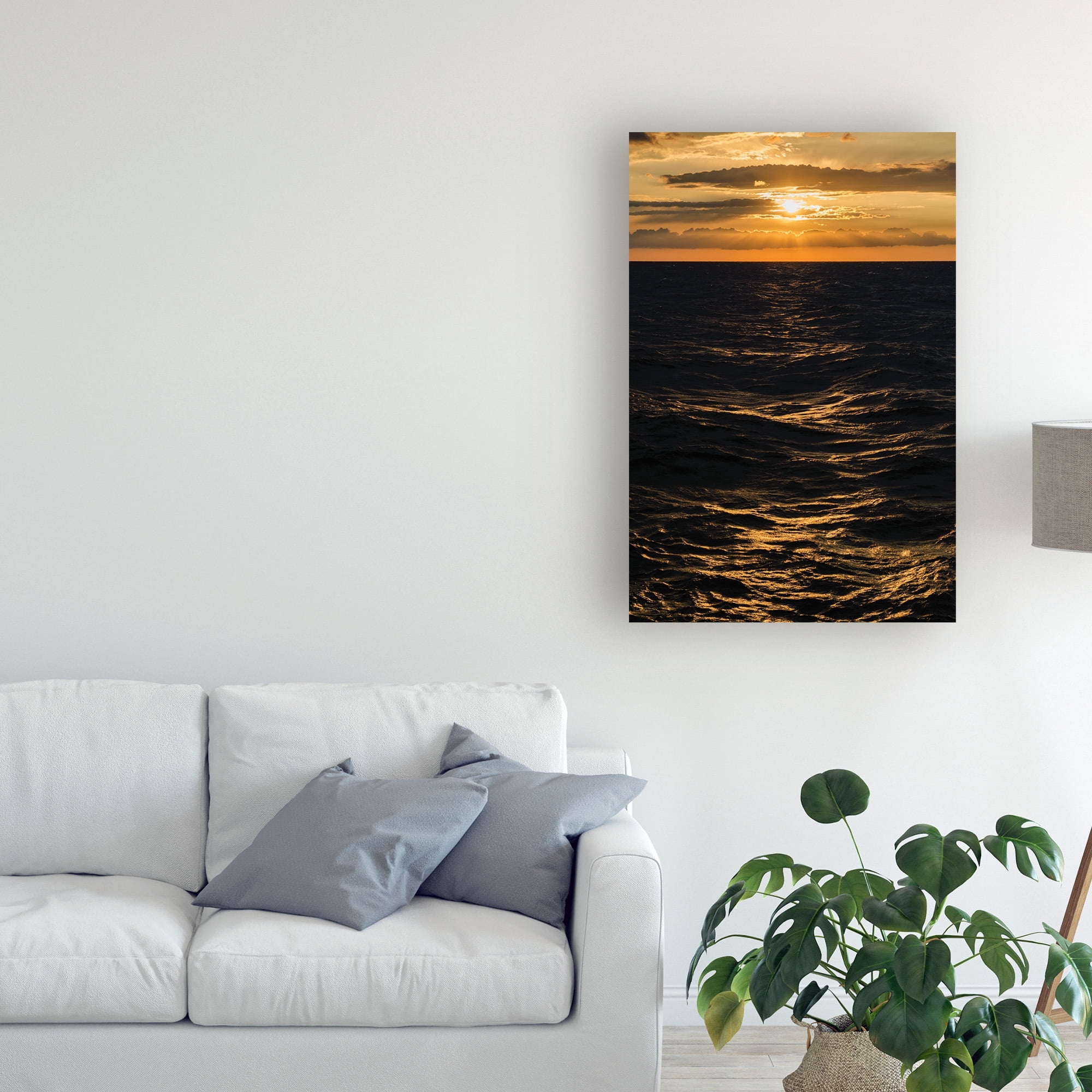 Trademark Fine Art 'Sunset on a Restless Lake 2' Canvas Art by Kurt Shaffer