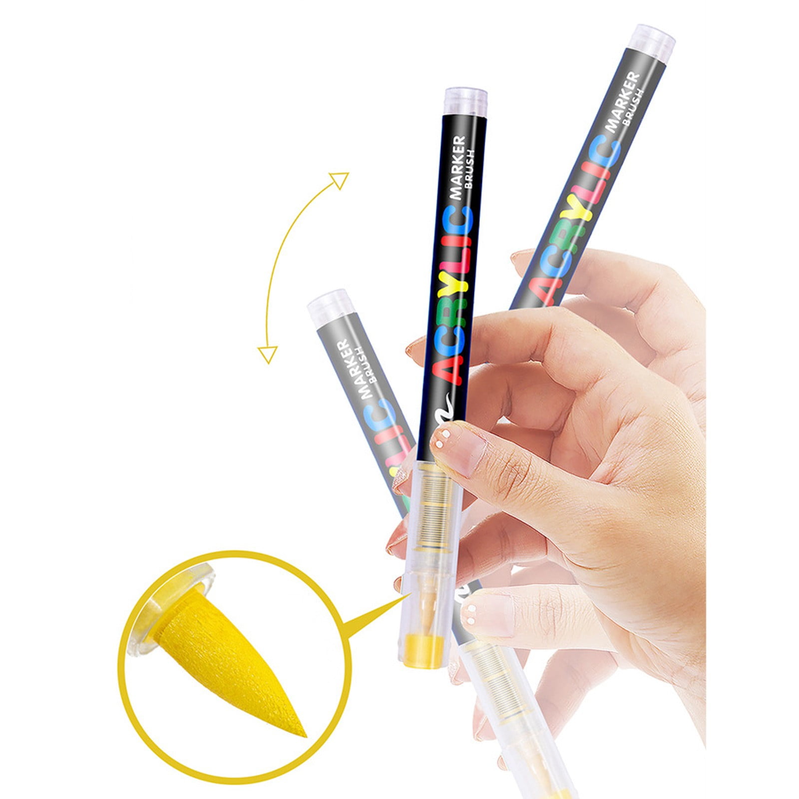 Stellaya Acrylic Markers For Coloring Books Stellaya Straight Liquid Acrylic Marker Acrylic Paint Markers Set For Adult Coloring Paint Pens Acrylic Markers Tip 2ML,24,multicolor