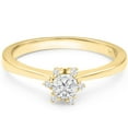 thumbnail image 4 of SuperJeweler Diamond Flower Promise Ring In Yellow Gold For Women, 4 of 7