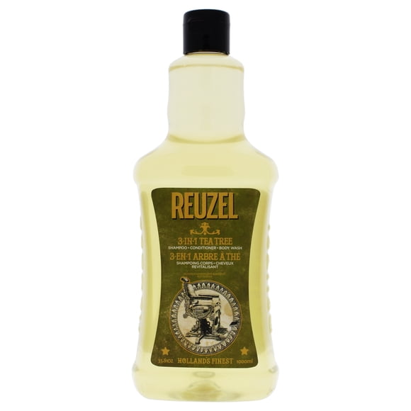 Champú de árbol de té 3 en 1 Reuzel  3-In-1 Tea Tree Shampoo Shampoo Caballero 33.81 oz