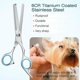 thumbnail image 4 of Tijeras de cuidado para perros, juego de herramientas de cuidado de mascotas de acero inoxidable recubierto de titanio de 5 piezas, tijeras y peine de adelgazamiento/recto/curvo,, 4 of 5