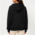 thumbnail image 4 of Women's Half Zip Oversized Drawstring Hoodie Casual Sweatshirt with Kangaroo Pocket 2XL, 4 of 5