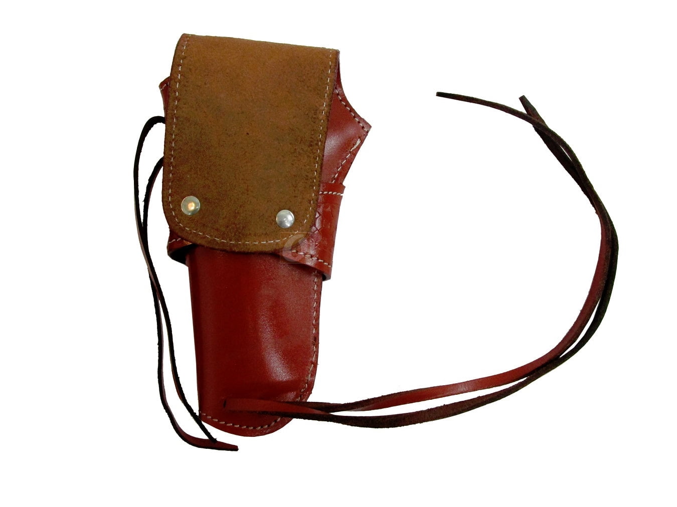 Leather Holster Long Barrel OWB Revolver Pistol Fit Waffle Tooled Red - Right Hand