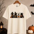 thumbnail image 2 of Black Cats Halloween Shirt, Cute Spooky Cat Crew Costume Graphic Tee, Ghost Pumpkin Spooky Season Gift for Cat Mom, Unisex, 2 of 10