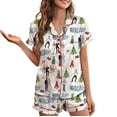 thumbnail image 3 of Christmas Love Actually Silky Satin Pajama Set For Women, Love Actually Pajamas Set, 3 of 4