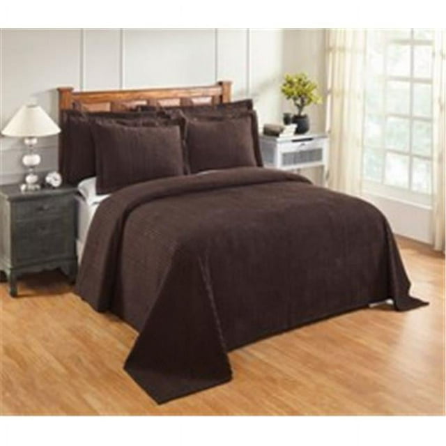 Better Trends Jullian Collection Cotton Chenille Bedspread Twin Size Chocolate