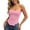 Pink, variant on Women's Fashion Strapped Corset Top Asymmetric Off Shoulder Bandage Bustier Bodysuit for Party and Night Out Black L